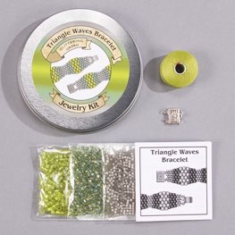 Triangle Waves Bracelet - Glittering Green